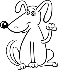 cartoon dog character waving his paw coloring page