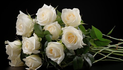wedding white roses bouquet