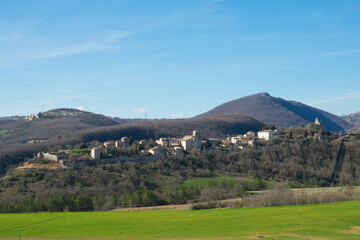 Picturesque view of Montesanto little village in Umbria region, Italy