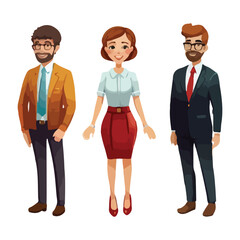  Different isomeric people vector set 