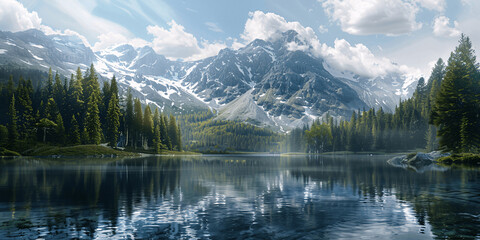 AI-generated majestic and beautiful mountains