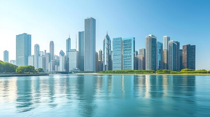 Fototapeta na wymiar Iconic Chicago skyline, showcasing the city's architecture and urban energy