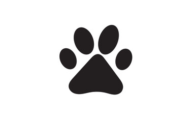 Dog or cat paw print flat icon for animal apps and websites