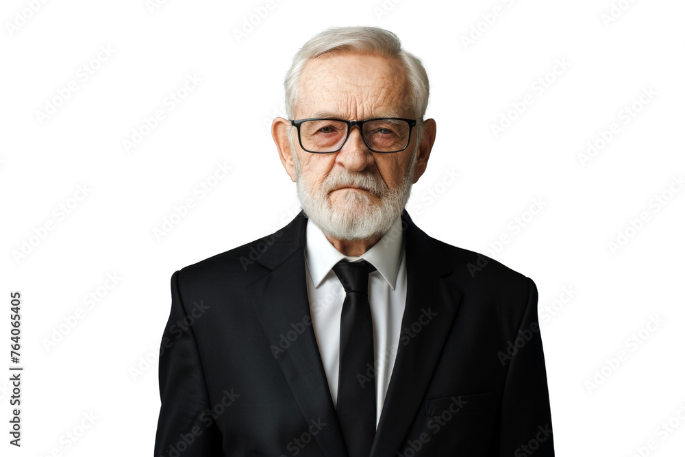 Wall mural portrait studio smart and healthy senior business man wearing suit and t shirt that posing and smili