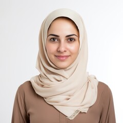 Portrait of a young Middle Eastern woman in a hijab