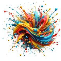 A colorful splash of various shades acrylic paint.
