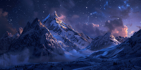 AI-generated majestic and beautiful mountains