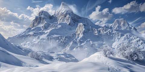 AI-generated majestic and beautiful mountains