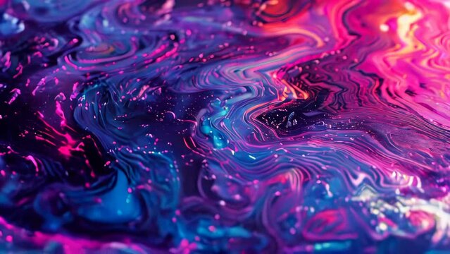 abstract background of acrylic paint in pink, blue and purple colors