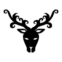 Deer head with antlers. Vector illustration of a deer head.