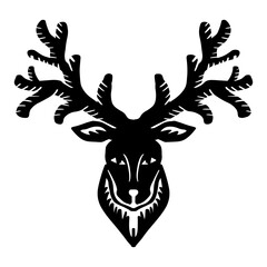 Deer head with antlers. Vector illustration of a deer head. - 764066241