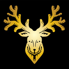 Deer head with antlers. Vector illustration of a deer head. - 764066257