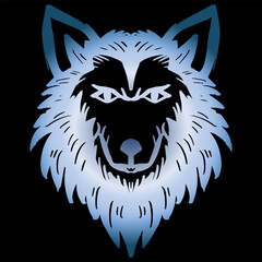 Wolf head logo. Hand drawing. Vector illustration for your design - 764066495
