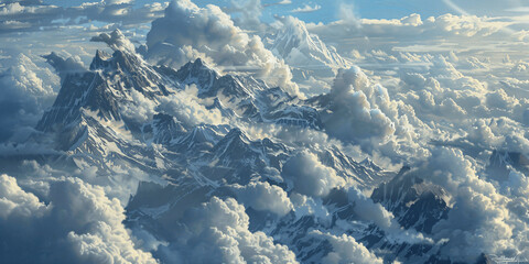 AI-generated majestic and beautiful mountains