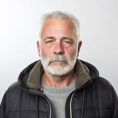 Obraz premium Portrait of an Elderly White Man with a Serious Expression