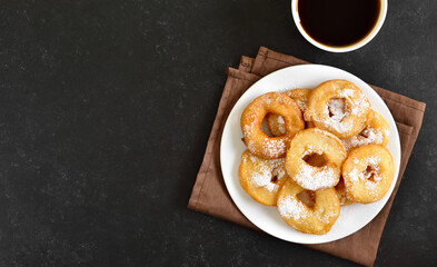 Homemade donuts on white plate