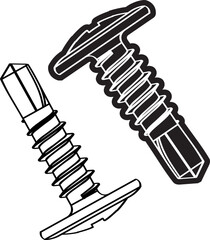 bolt, screw nut washer Vector illustration