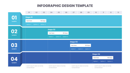 Infographic design template with 4 steps