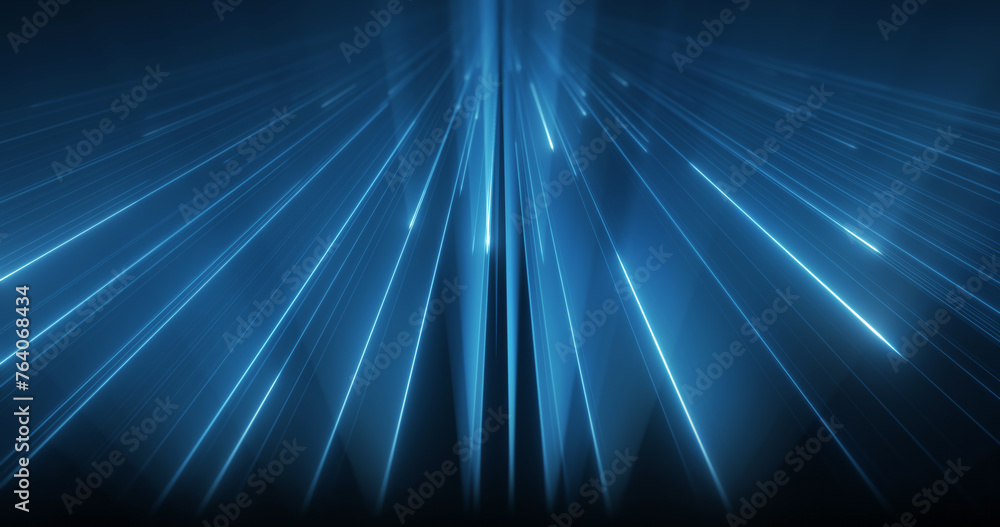 Poster abstract tech backdrop features parallel blue lines, representing seamless data transfer in cutting-