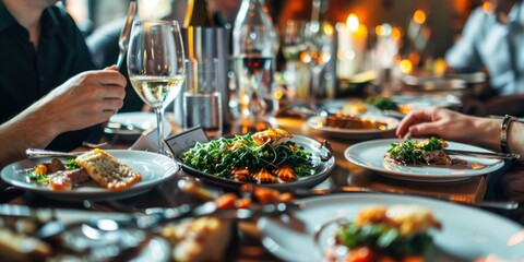 Generate a photo of friends restaurant 