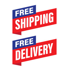 Free Shipping delivery button label tag