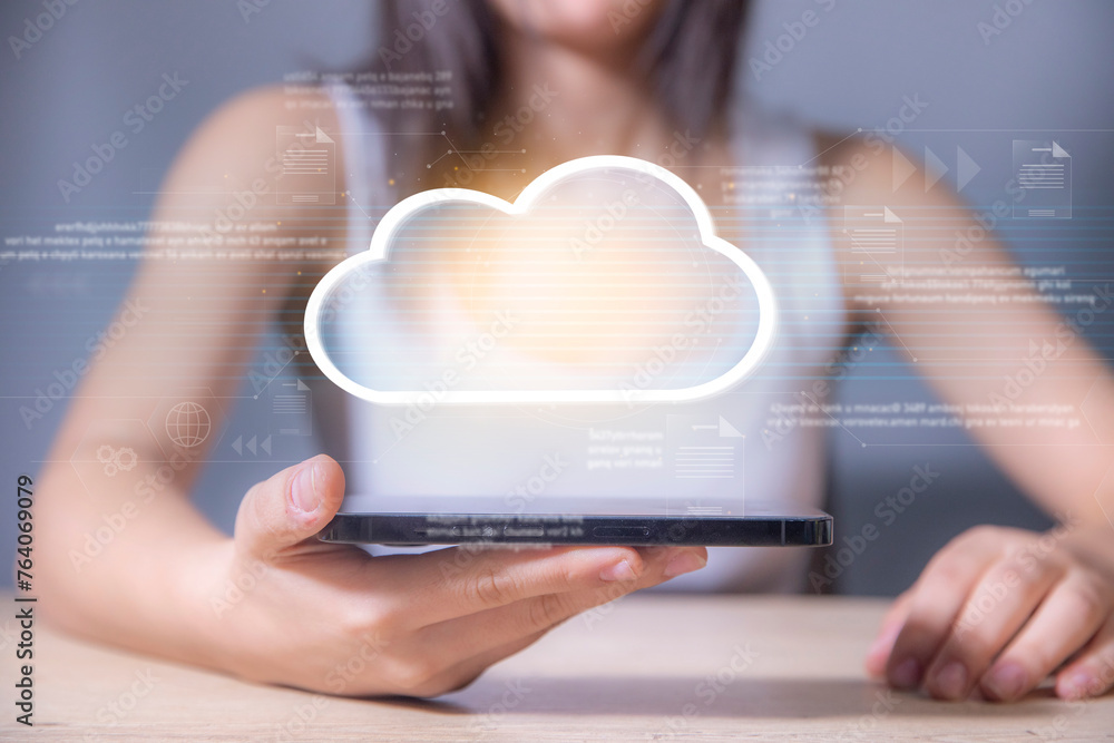 Poster cloud computing virtual screen cloud technology.