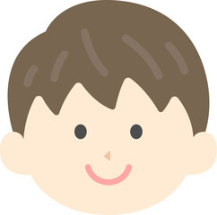 男の子の顔のアイコンのイラスト