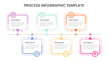 Infographic design template with 6 steps