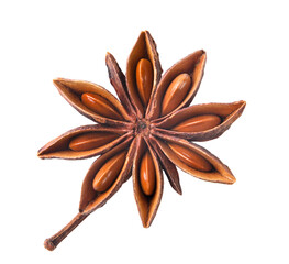 Star anise close-up on a white. Isolated - 764069879