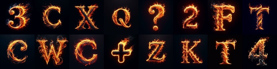 Fototapeta premium flmmable 3D Lettering Typeface. AI generated illustration