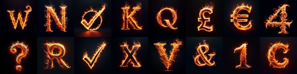 Fototapeta premium flmmable 3D Lettering Typeface. AI generated illustration