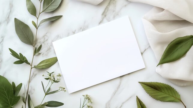 note paper mockup with flowers