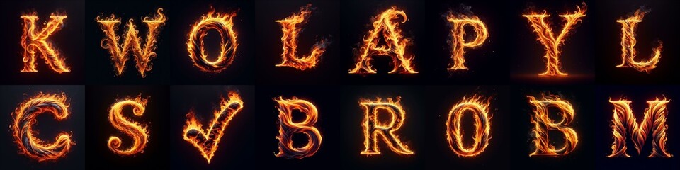 Fototapeta premium flmmable 3D Lettering Typeface. AI generated illustration