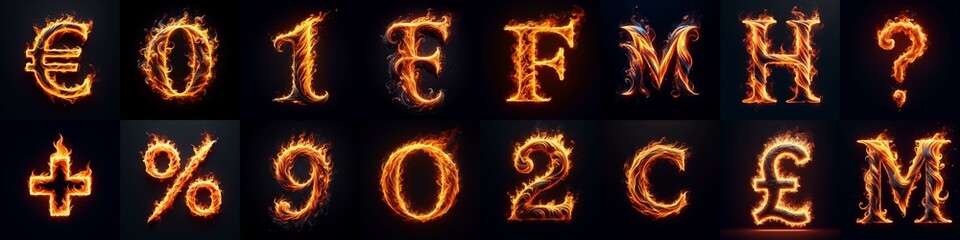 Fototapeta premium flmmable 3D Lettering Typeface. AI generated illustration