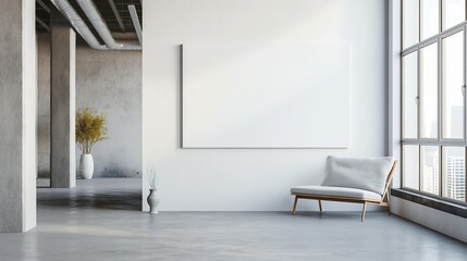 empty room with a mockup poster