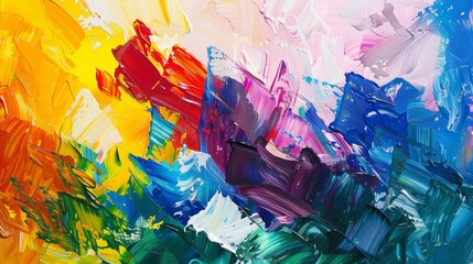 Colorful abstract acrylic painting