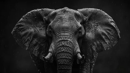 Foto op Plexiglas Portrait of an elephant in black and white © iVGraphic