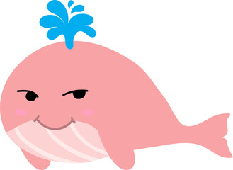 cute whale cartoon, sea animal
