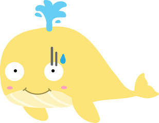 Obraz na płótnie Canvas cute whale cartoon, sea animal 