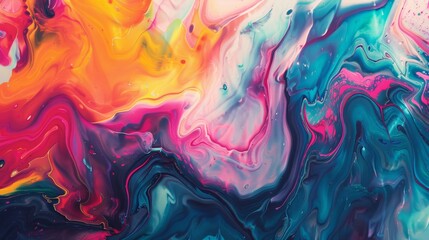 Colorful abstract paint swirls