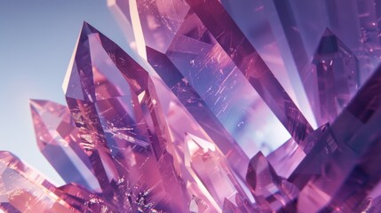 Close-up of purple crystal formations - obrazy, fototapety, plakaty
