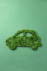 Car symbol with grass texture