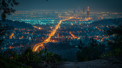 
Beautiful night view of Makkah City from the Ghar e Hira