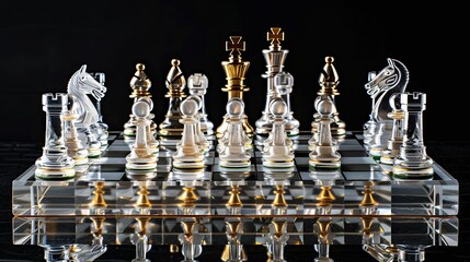 crystal diamond material ,businessman moving chess figure in competition success play. strategy, management or leadership concept 