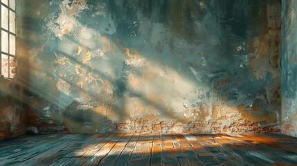 Sunlight streaming through a window in an abandoned building