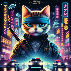 Lights and Reflections: Bitmeow Action Movie Poster Inspired by Mutafukaz