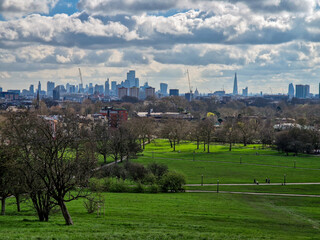 View over London from Primrose Hill in Regent's Park