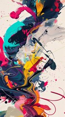 Abstract colorful ink splashes