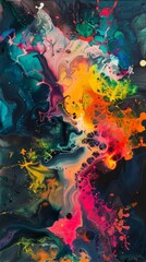Fototapeta na wymiar Colorful abstract acrylic painting