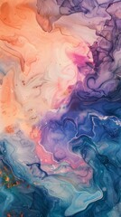 Colorful abstract ink in water background